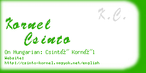 kornel csinto business card